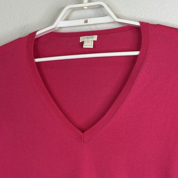 J. Crew V-Neck Pullover Sweater Womens Size XL Dark Pink Long Sleeve Lightweight - Picture 2 of 7